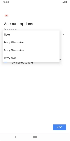 Press the required setting.