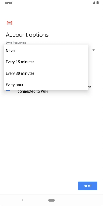 Press the required setting.