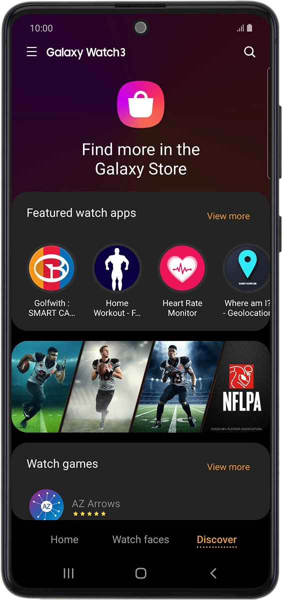 On your phone: Press View more below the required category.