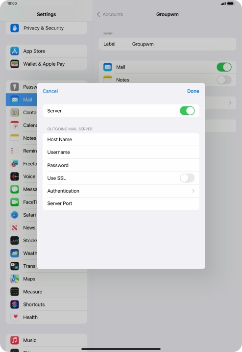 Press the indicator next to 