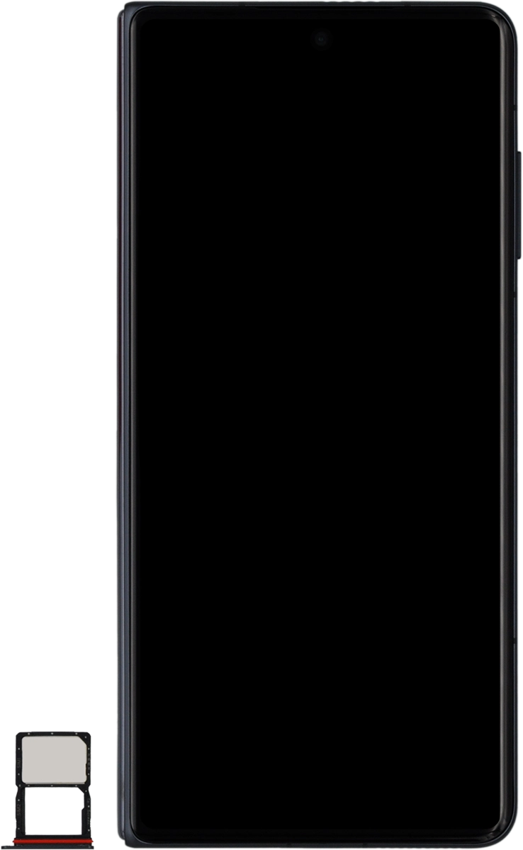 Turn your SIM so the angled corner of the SIM matches the angled corner of the second SIM holder and place your SIM in the SIM holder.