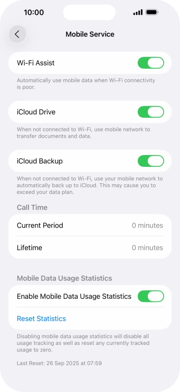 Press the indicator next to 