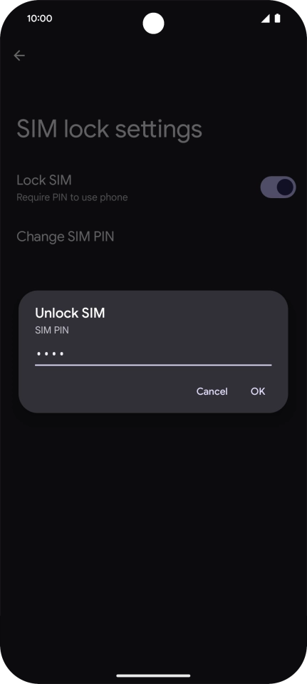 Key in your PIN and press OK. The default PIN is 1111.