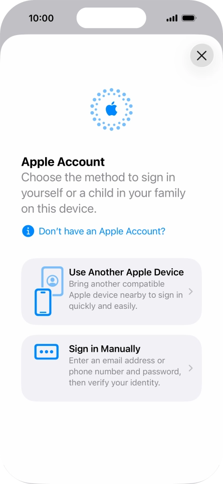 Press Sign in Manually.