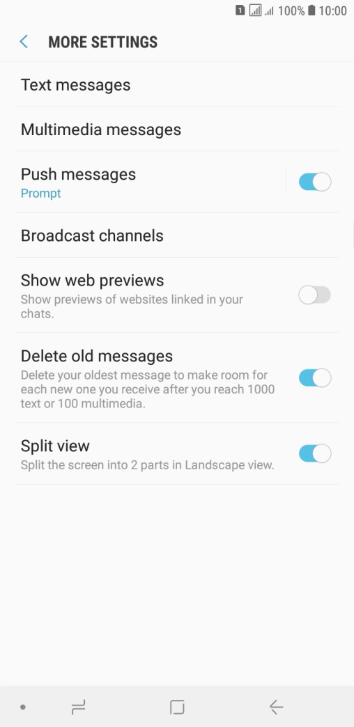 Press Text messages.