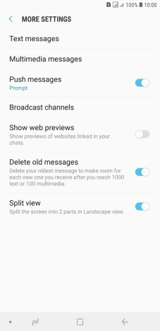Press Text messages.