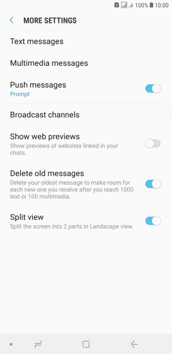 Press Text messages.