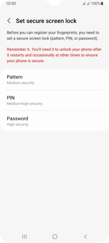 Press the required phone lock code and follow the instructions on the screen to create an additional phone lock code.