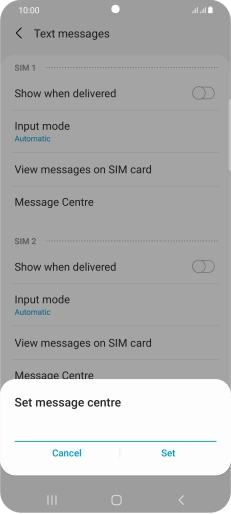 Key in +447958879879 and press Set.