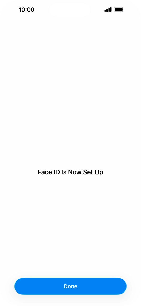 Press Done. If you haven't previously selected a phone lock code, key in a code of your own choice twice.