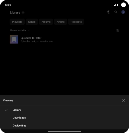 Press the required category and go to the required audio file.