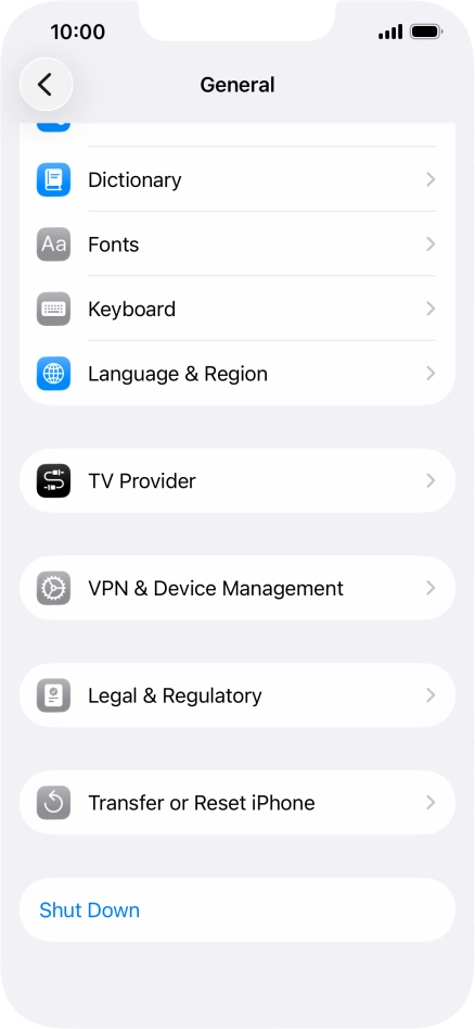 Press Transfer or Reset iPhone.