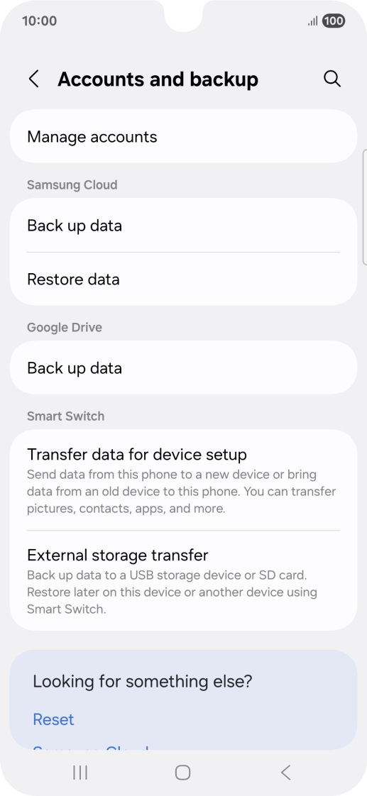 Press Manage accounts.
