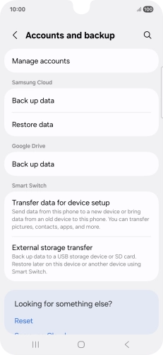 Press Manage accounts.