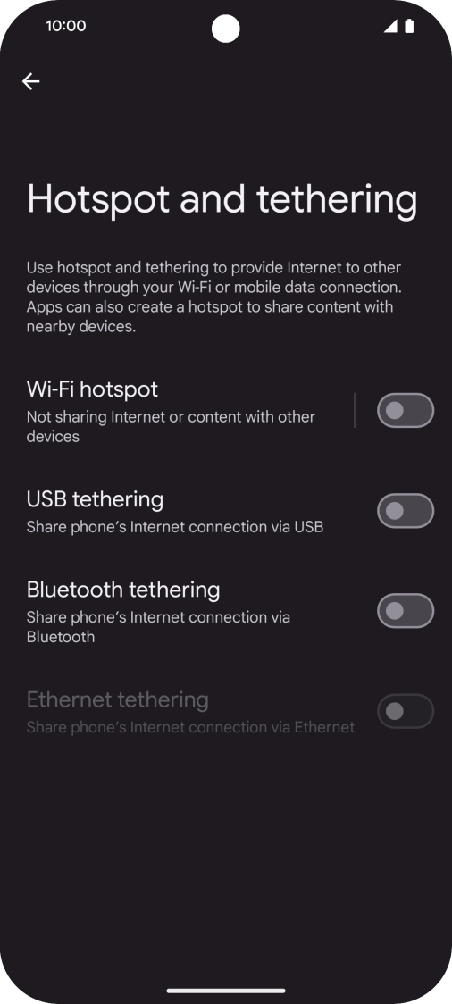 Press Wi-Fi hotspot.