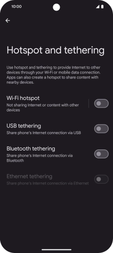 Press Wi-Fi hotspot.