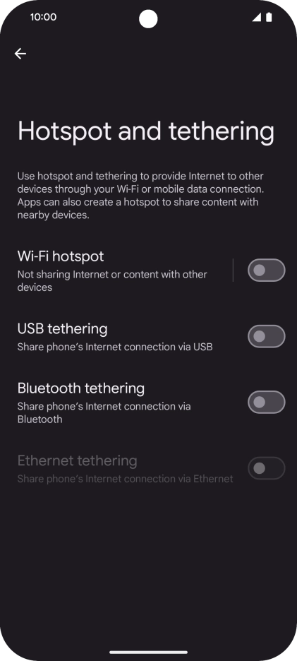 Press Wi-Fi hotspot.
