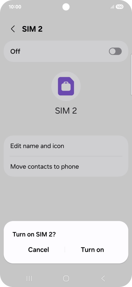 If you turn on use of the price plan, press Turn on.