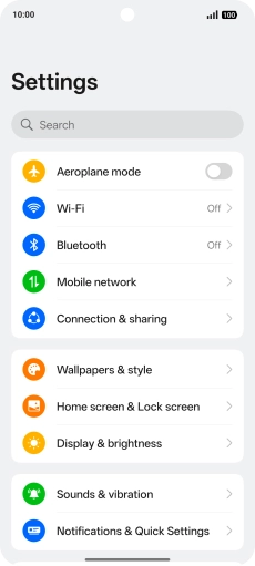 Press Connection & sharing.