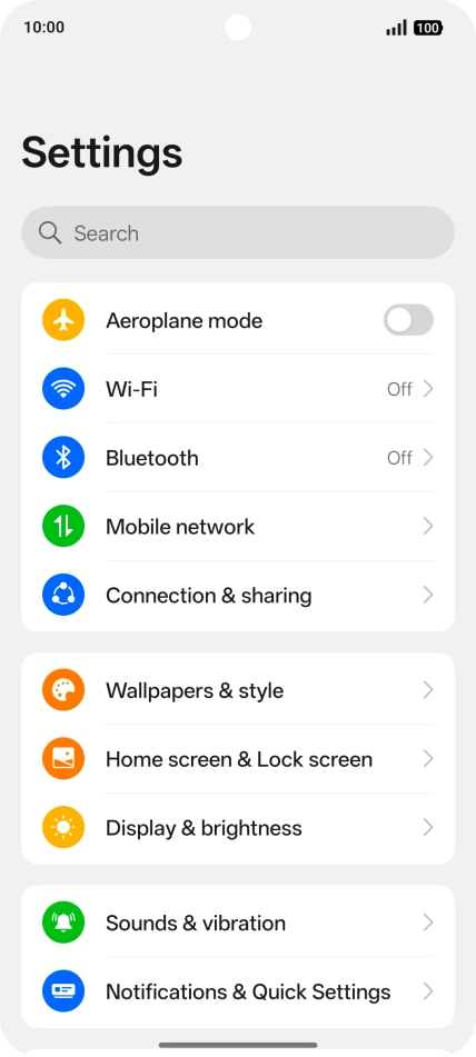 Press Mobile network.