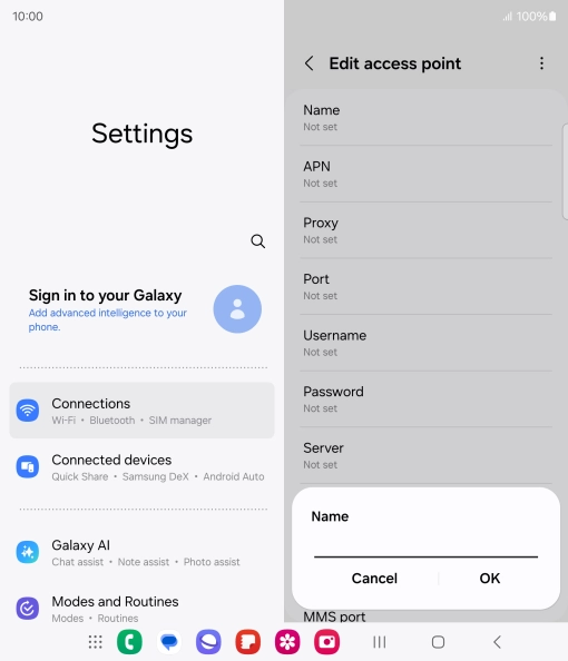 Key in EE Internet and press OK.