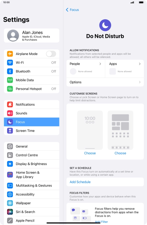 Press People and follow the instructions on the screen to select which contacts you would like to receive calls and notifications from when Do Not Disturb is turned on.