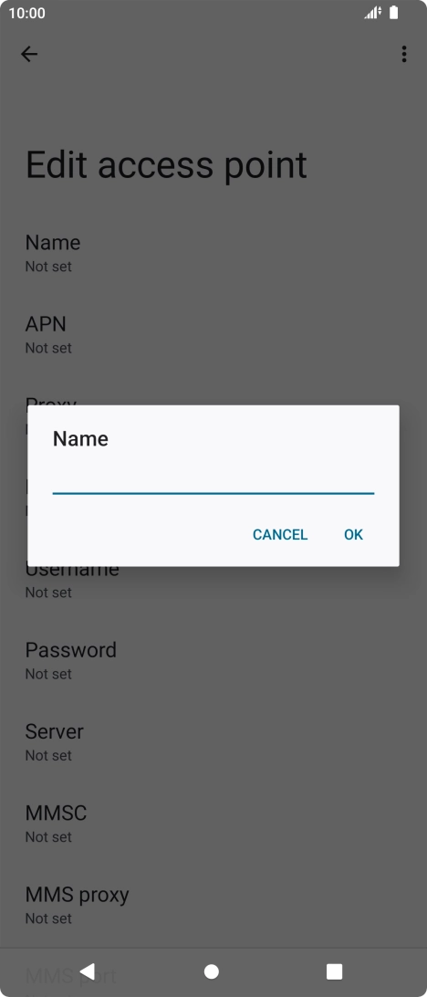 Key in EE Internet and press OK.