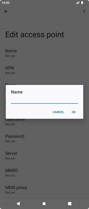 Key in EE Internet and press OK.
