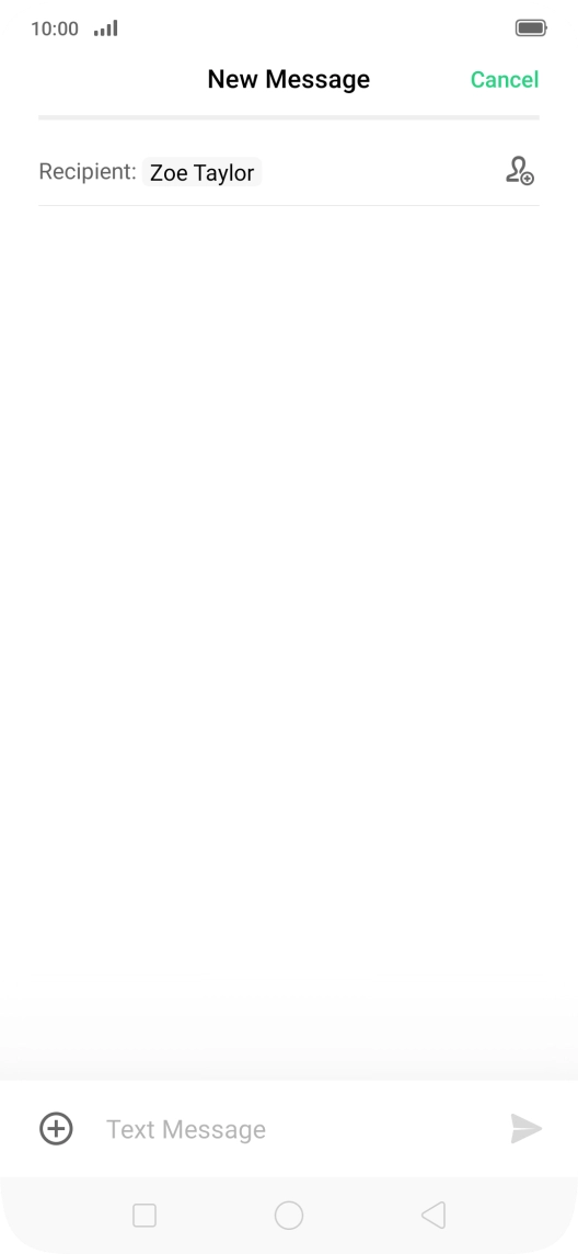 Press the text input field and write the text for your SMS.