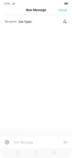 Press the text input field and write the text for your SMS.