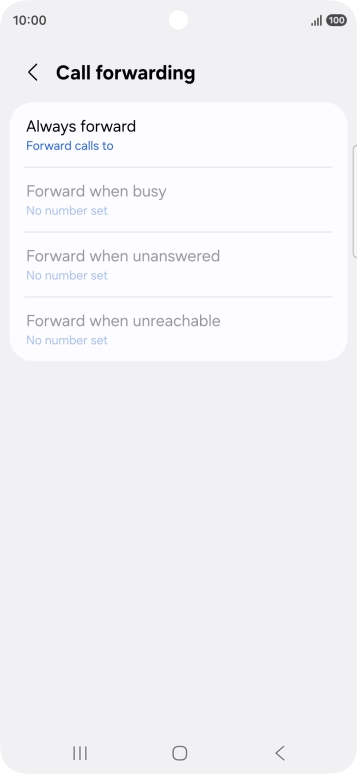 Press the required divert type.