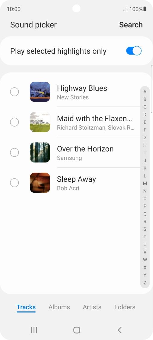 Press the required ring tones to hear them.