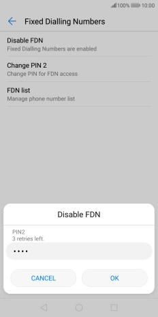 Key in your PIN2 and press OK. The default PIN2 is 0000.