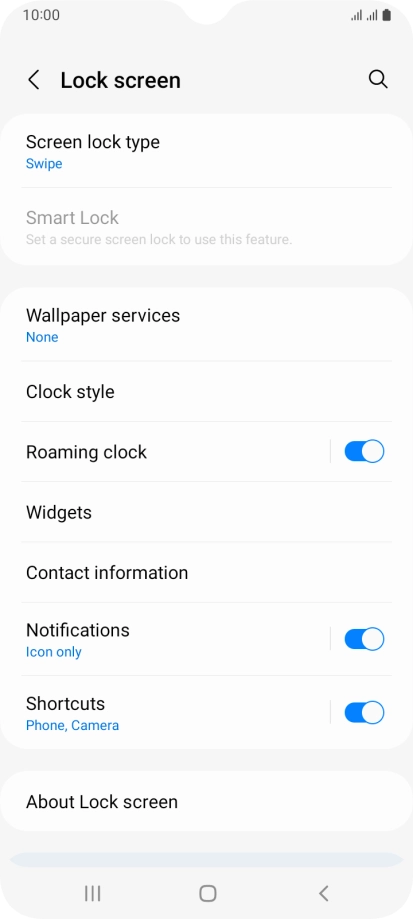 Press Screen lock type.