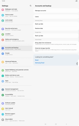 Press Manage accounts.