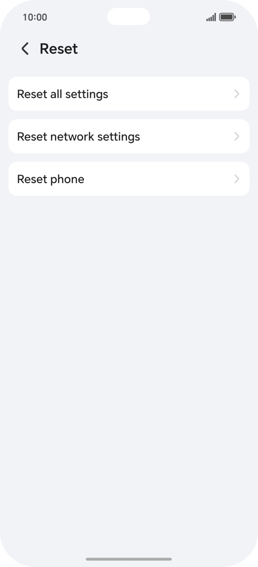 Press Reset network settings.