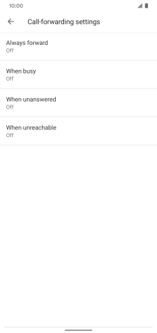 Press the required divert type.