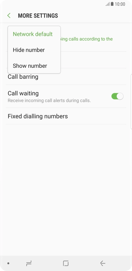 Press Show number to turn on caller identification.