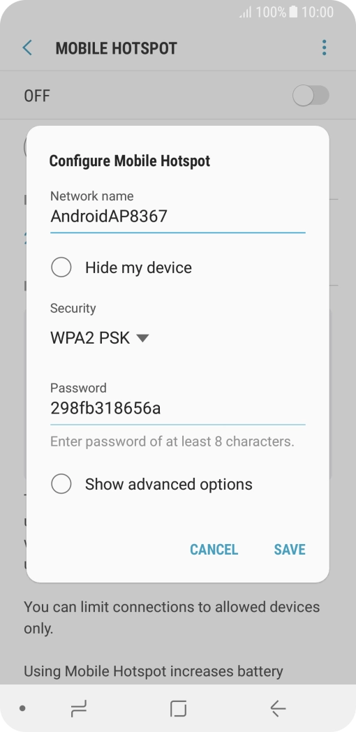 Press the field below 