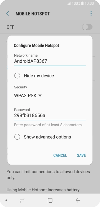 Press the field below 