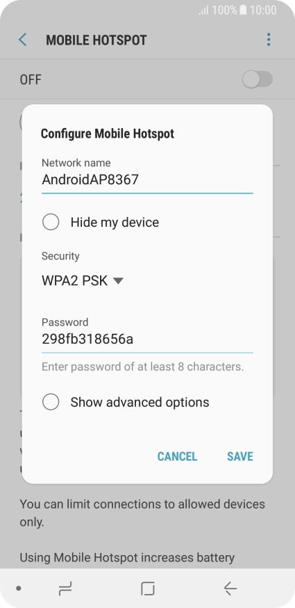 Press the field below 