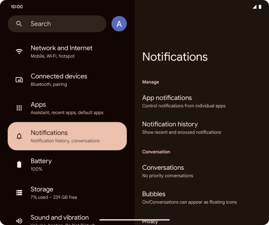 Press App notifications.