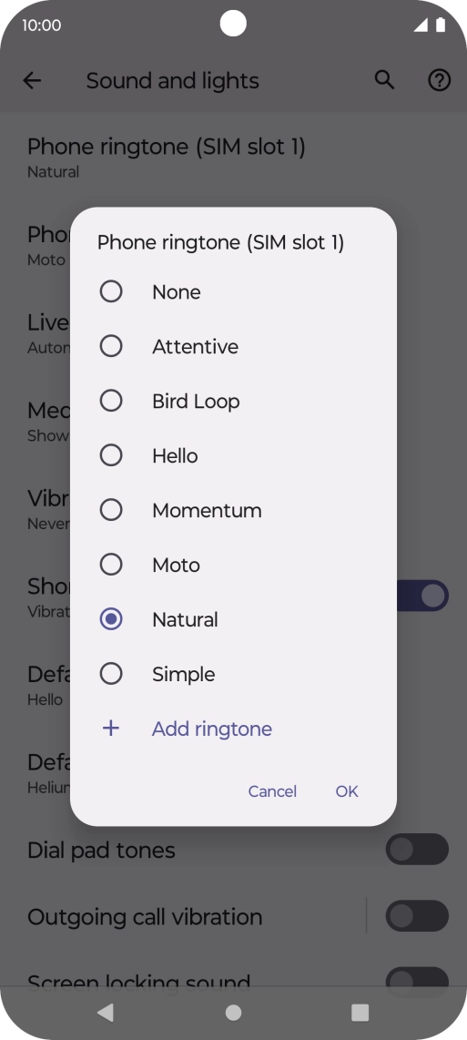 Press the required ring tones to hear them.