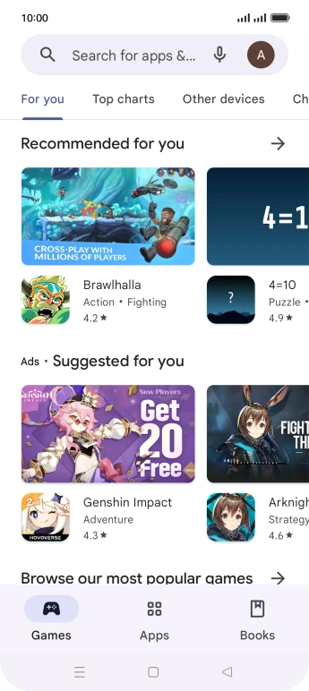 Press the profile icon.