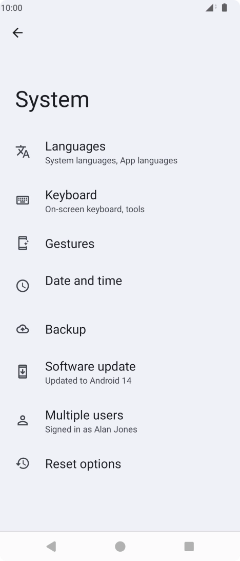 Press Reset options.