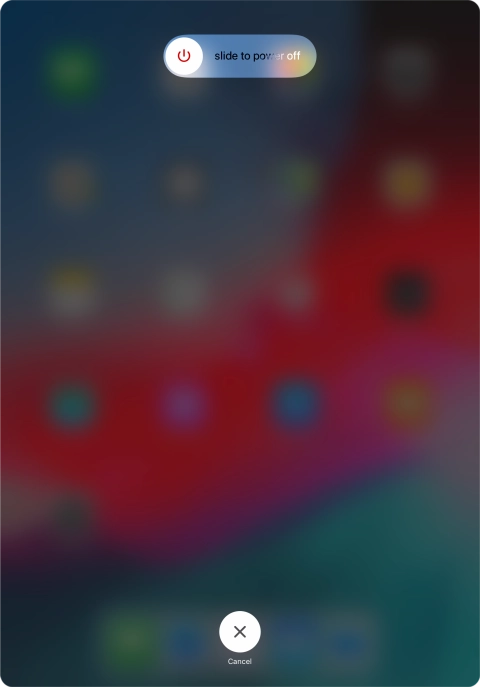 Press and drag the power off icon right.