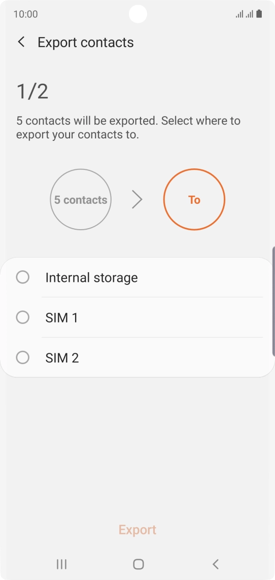 Press the required SIM.