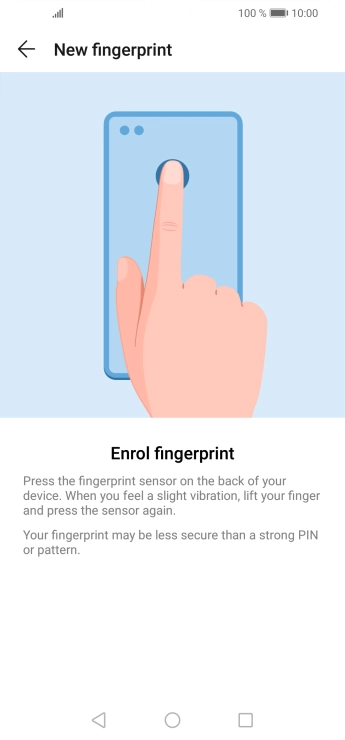 Follow the instructions on the screen to create the phone lock code using your fingerprint.