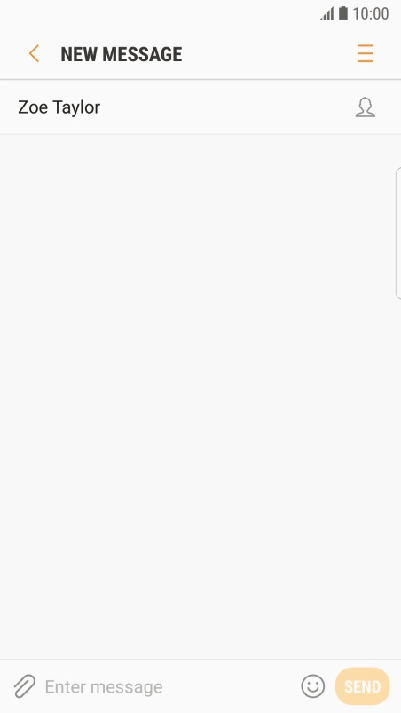 Press the text input field and write the text for your text message.
