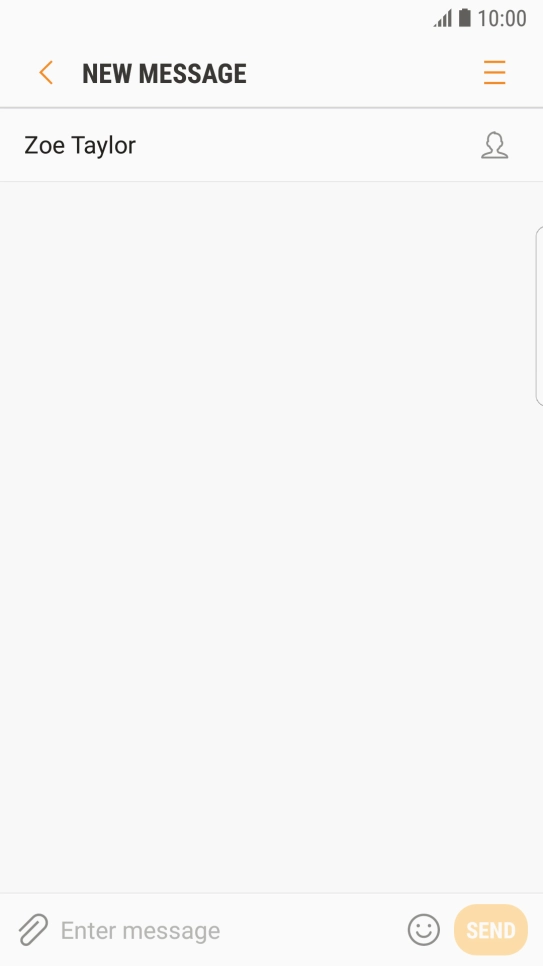 Press the text input field and write the text for your text message.